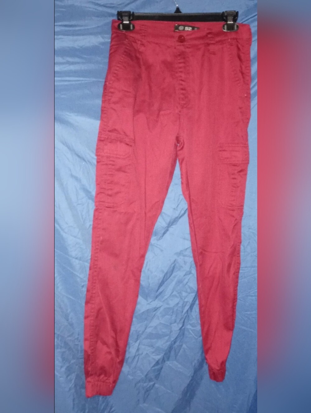 Boy's "S2 Mens Wear" Dark Red Pants Elasticate Cuffs & Button Back Pockets 16